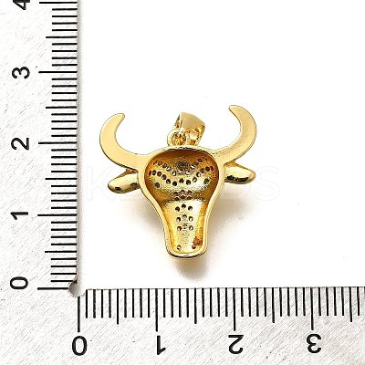 Rack Plating Brass Micro Pave Cubic Zirconia Pendants KK-L226-054G-02-1