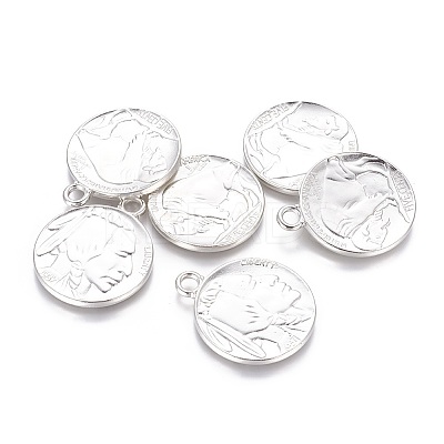 Tibetan Style Alloy Coin Pendants LS-TIBEP-GC001-P-NR-1