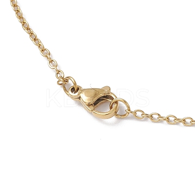 Glass Seed Beaded Clover Pendant 304 Stainless Steel Cable Chain Necklaces for Women NJEW-MZ00128-01-1