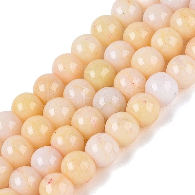 Ombre Effect Opaque Crackle Glass Beads Strands GLAA-Q106-01A-A16-1