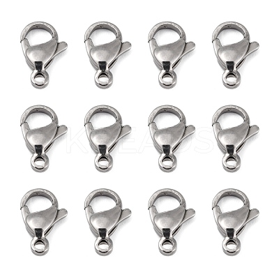 Tarnish Resistant Polished 304 Stainless Steel Lobster Claw Clasps STAS-R072-39A-1