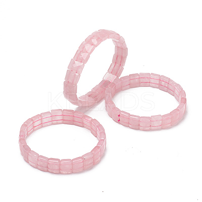 Natural Rose Quartz Gemstone Stretch Bracelets BJEW-F406-B04-1