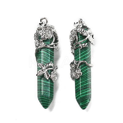 Synthetic Malachite Big Pointed Pendants G-A172-16F-1
