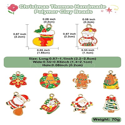 40Pcs 10 Styles Christmas Alloy Enamel Pendants FIND-CJ0003-32-1