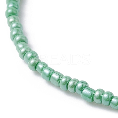 Acrylic Smiling Face & Seed Beaded Stretch Bracelet BJEW-JB09490-1