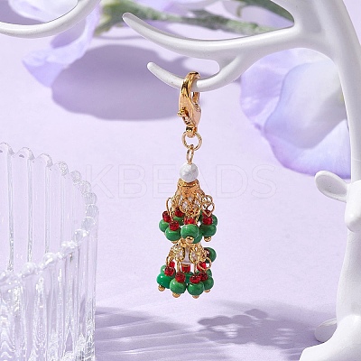 Glass Seed Bead Pendant Decorations HJEW-MZ00057-02-1