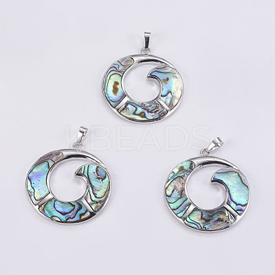 Abalone Shell/Paua Shell Pendants SSHEL-L008-27P-1