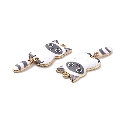 Light Gold Rack Plating Alloy Enamel Pendants ENAM-G210-01LG-03-1
