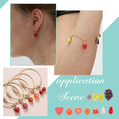 21Pcs 11 Styles Resin Imitation Fruit Pendants RESI-NB0001-98-1
