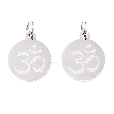 Non-Tarnish Chakra 201 Stainless Steel Charms STAS-T049-T680-1-1