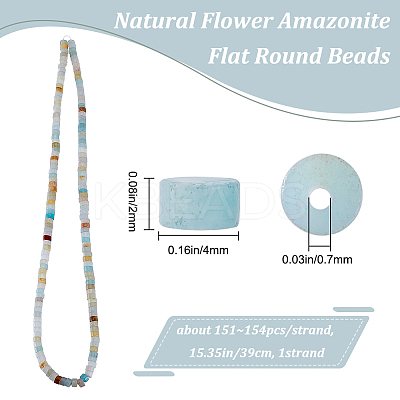 1 Strand Natural Flower Amazonite Beads Strands G-BBC0001-11-1