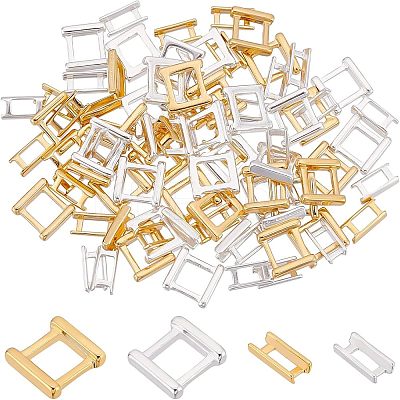80Pcs 4 Styles Eco-Friendly Brass Watch Band Clasps KK-FH0004-02-1