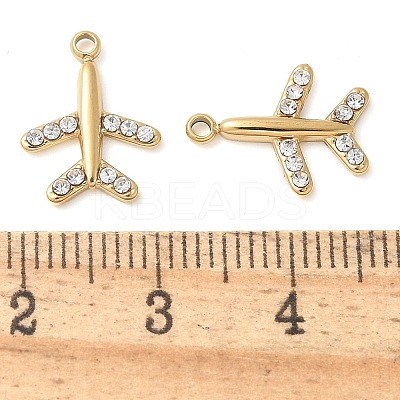 Ion Plating(IP) 304 Stainless Steel with Rhinestone Charms STAS-Q345-12G-1