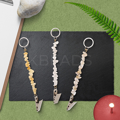 6Pcs Natural Gemstone Keychain KEYC-GF00001-1