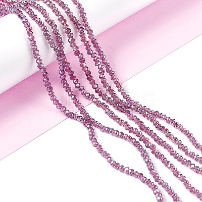Electroplate Glass Beads Strands X-EGLA-R048-2mm-11-1
