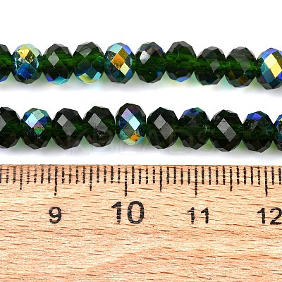 Electroplate Transparent Glass Beads Strands EGLA-A046-01B-18-1