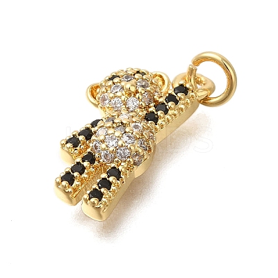 Rack Plating Brass Micro Pave Cubic Zirconia Pendants ZIRC-F142-04G-1