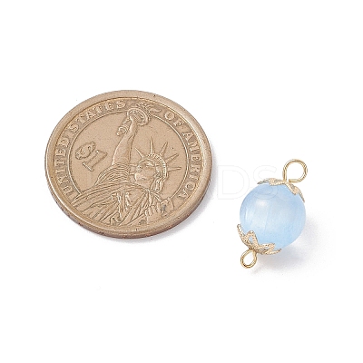 Dyed Natural Selenite Round Connector Charms PALLOY-JF04271-1