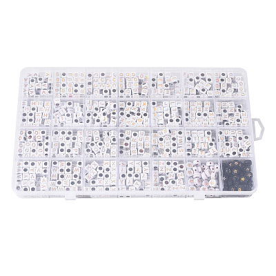 1260Pcs DIY Acrylic Bead Stretch Bracelets Kits for Children's Day DIY-YW0002-31-1