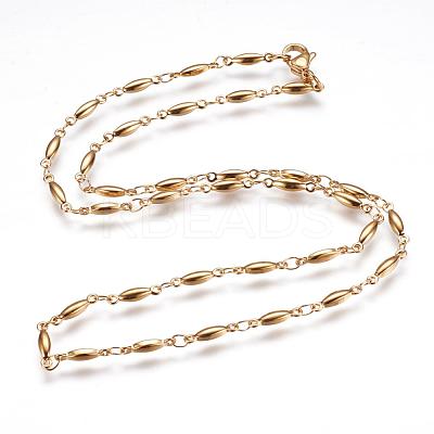 304 Stainless Steel Chain Necklaces STAS-P164-22G-1