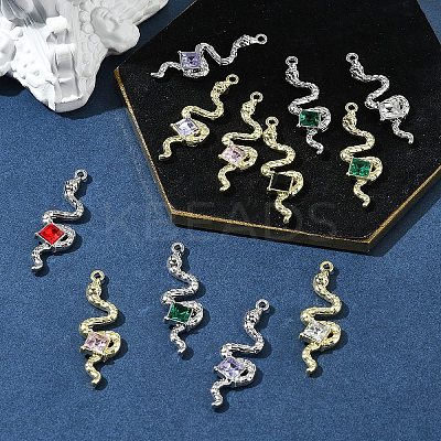 12Pcs 2 Colors Rack Plating Alloy Rhinestone Pendants FIND-FS0003-70-1