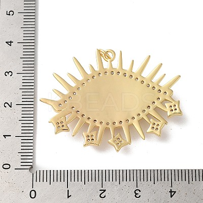 Rack Plating Brass Cubic Zirconia Pendants KK-G504-22G-02-1