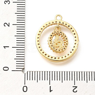 Brass Micro Pave Cubic Zirconia Pendants KK-G519-05G-02-1