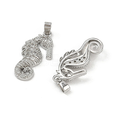 Brass Micro Pave Cubic Zirconia Pendants KK-C093-14P-1