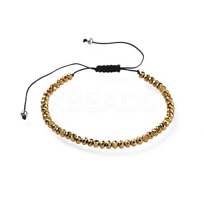 Adjustable Electroplate Glass Braided Bead Bracelets BJEW-JB04588-1