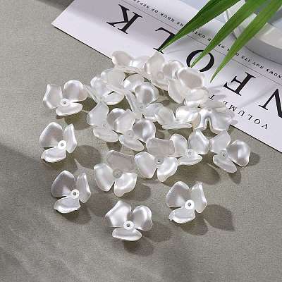 Flower Imitation Pearl Acrylic Bead Caps LS-OACR-L004-7226-1