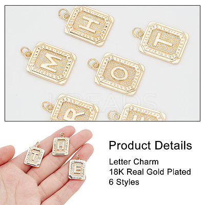 6Pcs 6 Style Brass Pendants KK-AR0003-66-1
