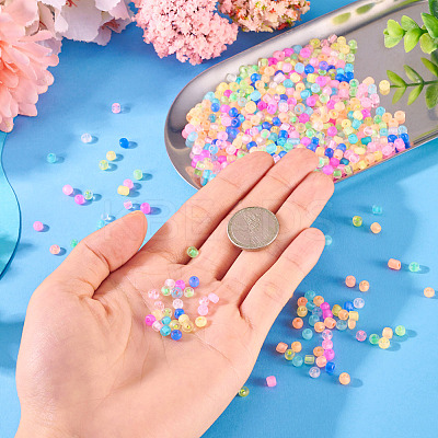 1200Pcs 12 Colors 6/0 Luminous Glass Seed Beads SEED-TA0001-51-1