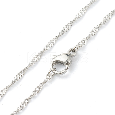 Non-Tarnish 304 Stainless Steel Singapore Chain Necklaces NJEW-I248-10P-1