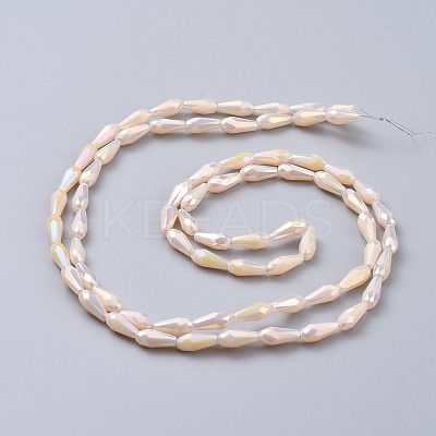 Electroplated Opaque Glass Beads Strands EGLA-L015-FR-B10-1