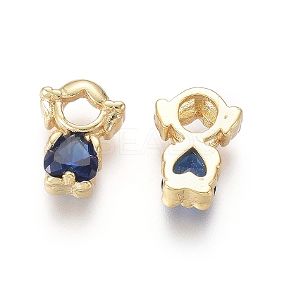 Golden Plated Brass Charms ZIRC-L087-027G-1-1