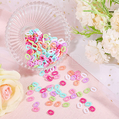 560Pcs 7 Colors Opaque Acrylic Linking Rings MACR-CA0001-41-1