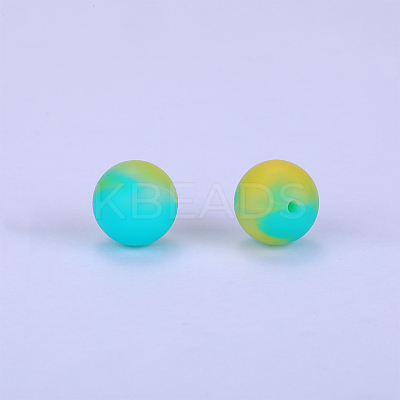 Printed Round Silicone Focal Beads SI-JX0056A-77-1