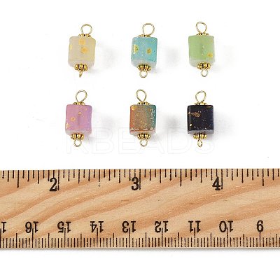 100Pcs Glitter Frosted Glass Cube Connector Charms PALLOY-FS00042-02-1