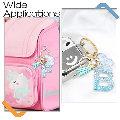 Resin & Acrylic & Faux Suede Tassel Keychain KEYC-YW00117-01-1