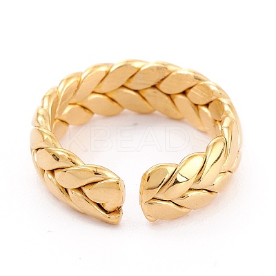 Ion Plating(IP) 304 Stainless Steel Cuff Rings RJEW-K233-48G-1