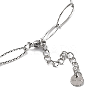 Non-Tarnish 304 Stainless Steel Horse Eye Link Chain Necklace NJEW-D045-07P-1