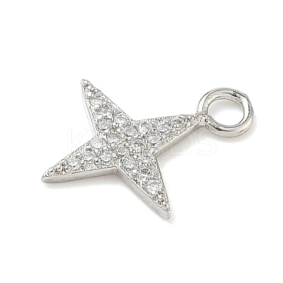 Brass Micro Pave Clear Cubic Zirconia Pendants KK-H528-07A-P-1