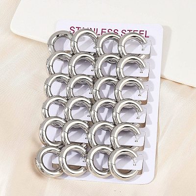 202 Stainless Steel Polishing Hoop Earrings EJEW-M106-02P-03-1