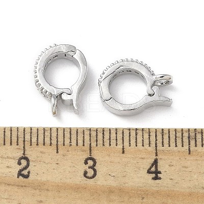 Brass Clear Cubic Zirconia Fold Over Clasps KK-A236-14P-1