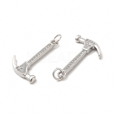 Rack Plating Brass Micro Pave Cubic Zirconia Tool Pendants KK-I699-15P-1
