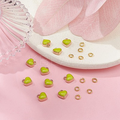 Heart Alloy Enamel Charms ENAM-YW0002-85B-1
