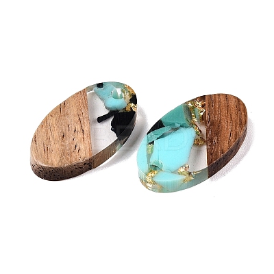 Transparent Resin and Walnut Wood Pendants RESI-T057-03J-1
