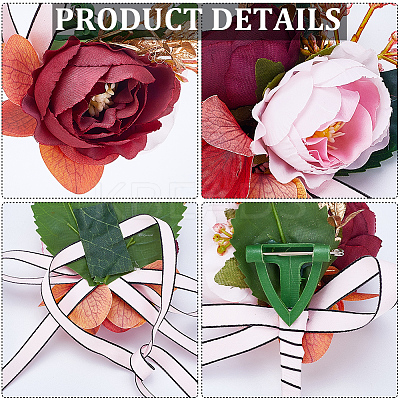 2Pcs 2 Style Silk Cloth & Plastic Imitation Flower Wrist Corsage & Corsage Boutonniere AJEW-CP0007-26A-1