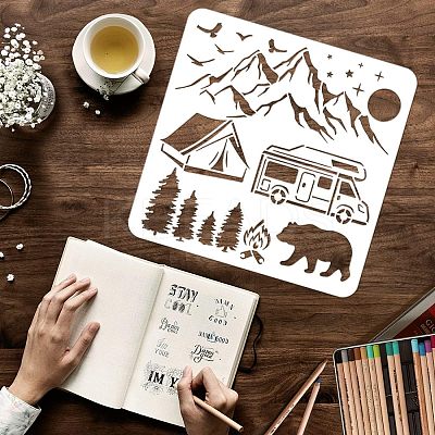 Plastic Reusable Drawing Painting Stencils Templates DIY-WH0172-533-1