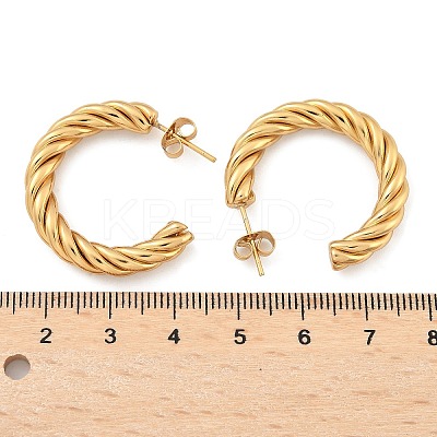 304 Stainless Steel Half Hoop Earrings X-EJEW-F257-10G-1